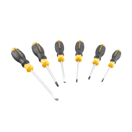 Set of 6 CUSHION GRIP™ Phillips Screwdrivers Parallel Extended STANLEY