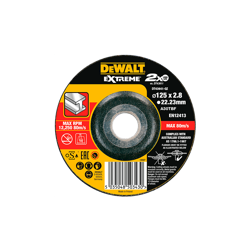 25 Discos De Corte Cóncavo Extreme Para Acero Inoxidable 125mmx2.8mm
