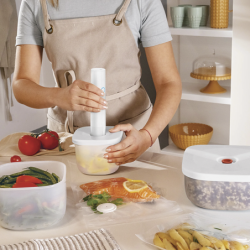Shallow Vacuum Container L White - Save-It