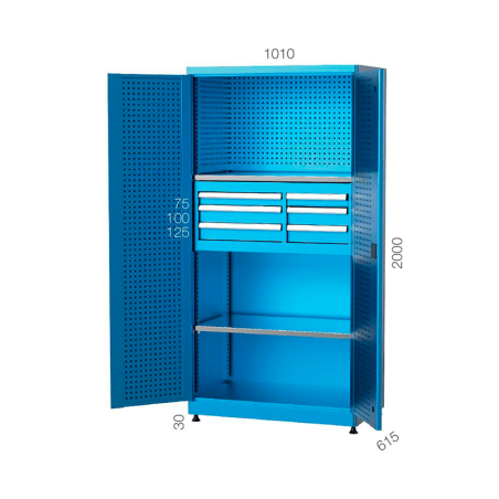 CHEMITOOL Industrial Cabinet with 6 Drawers with Pegboard