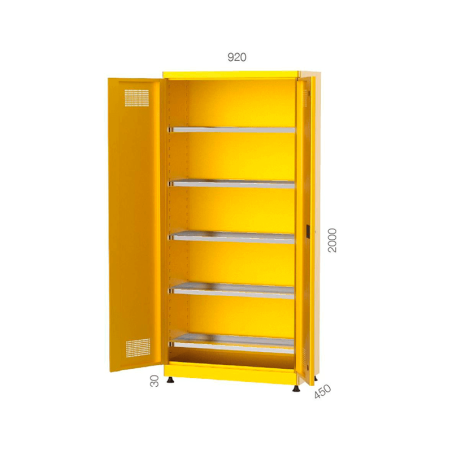 CHEMITOOL Chemical Materials Storage Cabinet with Leakproof Shelves