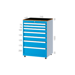 ARMÁRIO INDUSTRIAL 7 GAVETAS RAL5015