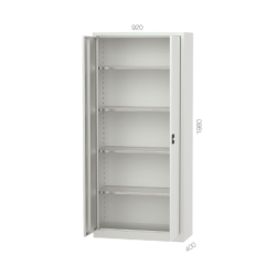 ARMARIO PORTAS ECO 4 PRATELEIRAS RAL7035
