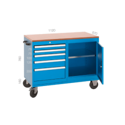 Bancada de Trabalho Móvel com 5 Gavetas e 1 Porta CHEMITOOL