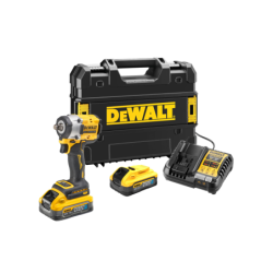 DEWALT 18V XR Brushless 1/2' Hog Ring Compact Impact Wrench 2x5Ah Powerstack Batteries