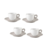 Set of 4 Espresso Cups and Saucers Taupe - Everyday