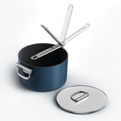 Folding Handle Saucepan 23cm Blue - Space