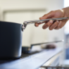 Folding Handle Saucepan 23cm Blue - Space