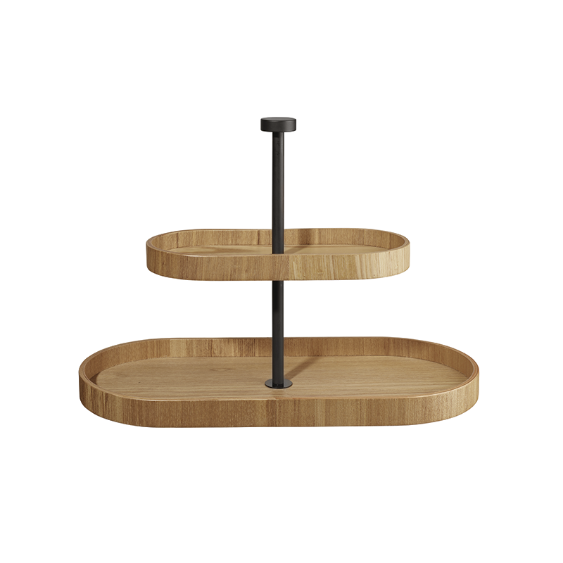 2-Tier Étagere Oval 35,5x16,5cm - Wood 2-Tier Étagere Oval 35,5x16,5cm - Wood