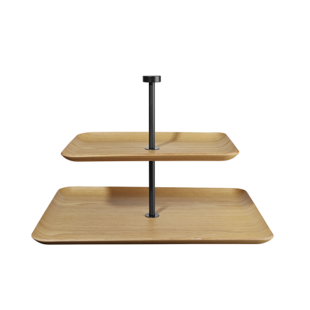 2-Tier Étagere Rectangular 36x28cm - Wood