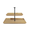 2-Tier Étagere Rectangular 36x28cm - Wood