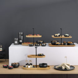 2-Tier Étagere Rectangular 36x28cm - Wood