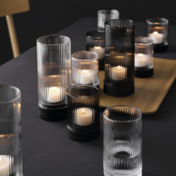 Glass Lantern with Base Transparent Ø7cm - Juna