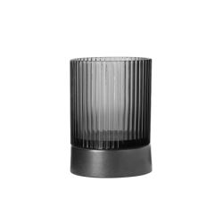 Glass Lantern with Base Grey Ø7cm - Juna