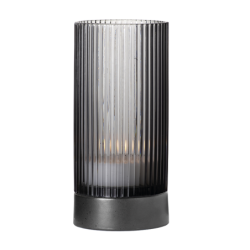 Glass Lantern with Base Grey Ø8cm - Juna