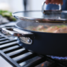 Folding Handle Shallow Casserole with Lid 28cm Blue - Space