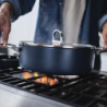 Folding Handle Shallow Casserole with Lid 28cm Blue - Space