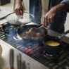 Folding Handle Shallow Casserole with Lid 28cm Blue - Space