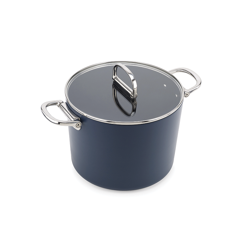 Folding Handle Stock Pot with Lid 25cm Blue - Space