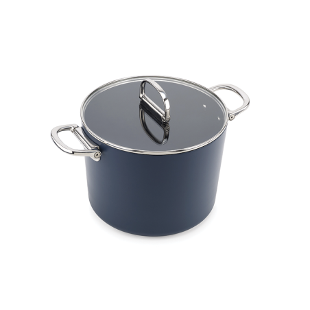 Folding Handle Stock Pot with Lid 25cm Blue - Space