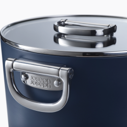 Folding Handle Stock Pot with Lid 25cm Blue - Space