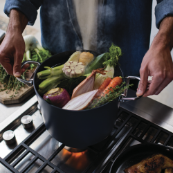 Folding Handle Stock Pot with Lid 25cm Blue - Space