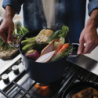 Folding Handle Stock Pot with Lid 25cm Blue - Space