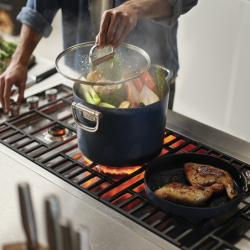 Folding Handle Stock Pot with Lid 25cm Blue - Space
