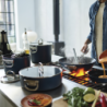 Folding Handle Stock Pot with Lid 25cm Blue - Space