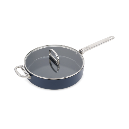 Folding Handle Sauté Pan with Lid 28cm Blue - Space