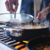 Folding Handle Sauté Pan with Lid 28cm Blue - Space
