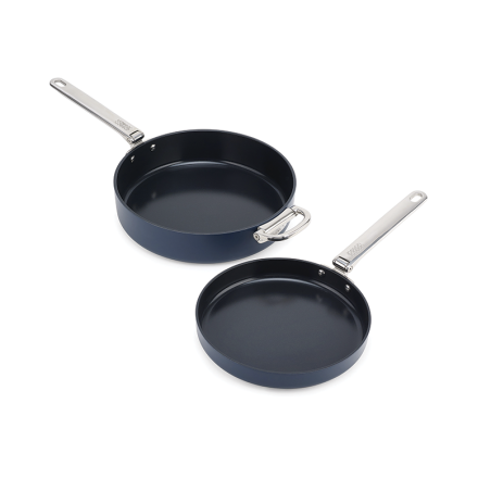 Folding Handle 2-Piece Frying Pan Set Blue - Space