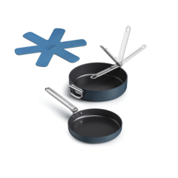 Folding Handle 2-Piece Frying Pan Set Blue - Space