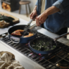 Folding Handle 2-Piece Frying Pan Set Blue - Space
