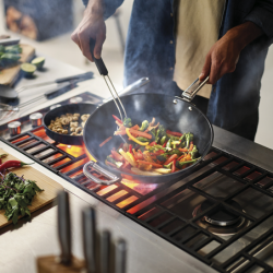 Wok com Tampa e Pega Dobrável 32cm Azul - Space
