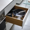 Folding Handle Wok with Lid 32cm Blue - Space