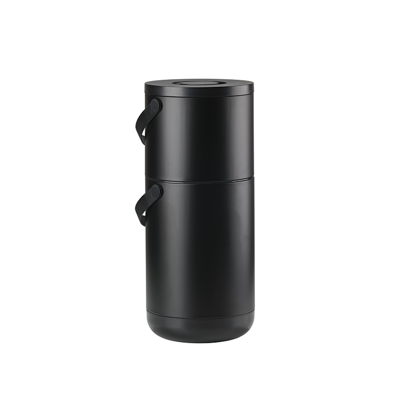 Bio Waste Bin 22+12L Black - Circular