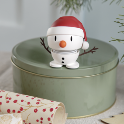 Small Santa Snowman White