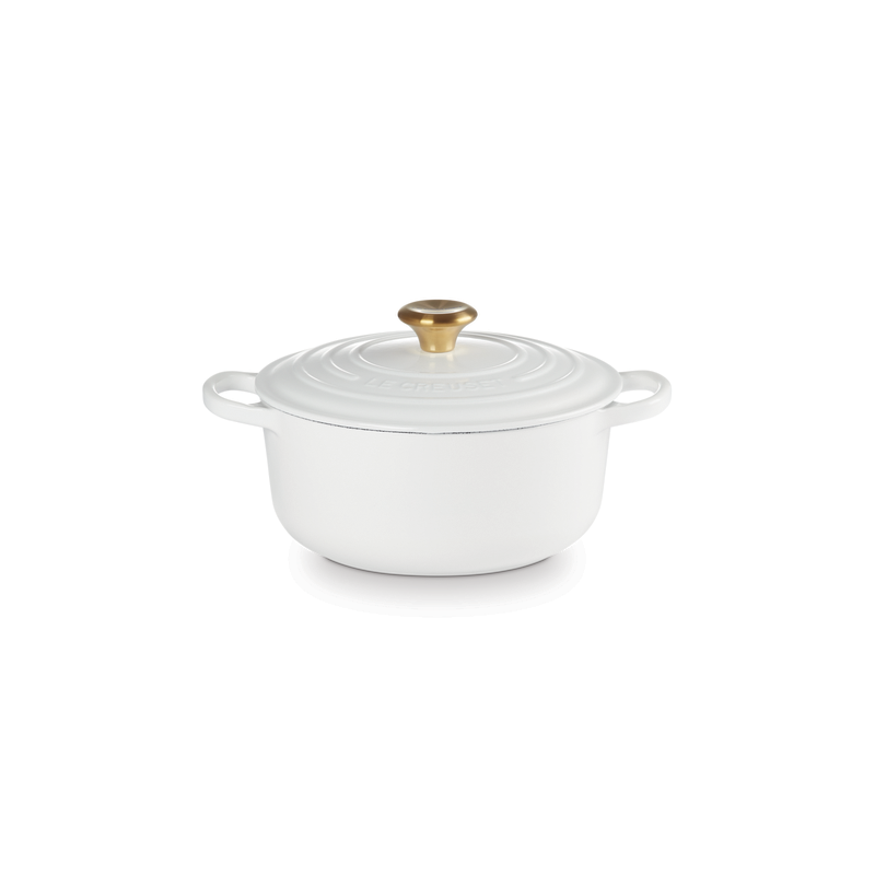 Cast Iron Round Casserole 20cm White Cast Iron Round Casserole 20cm White