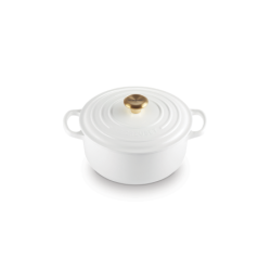 Cast Iron Round Casserole 20cm White