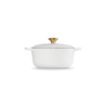 Cast Iron Round Casserole 20cm White