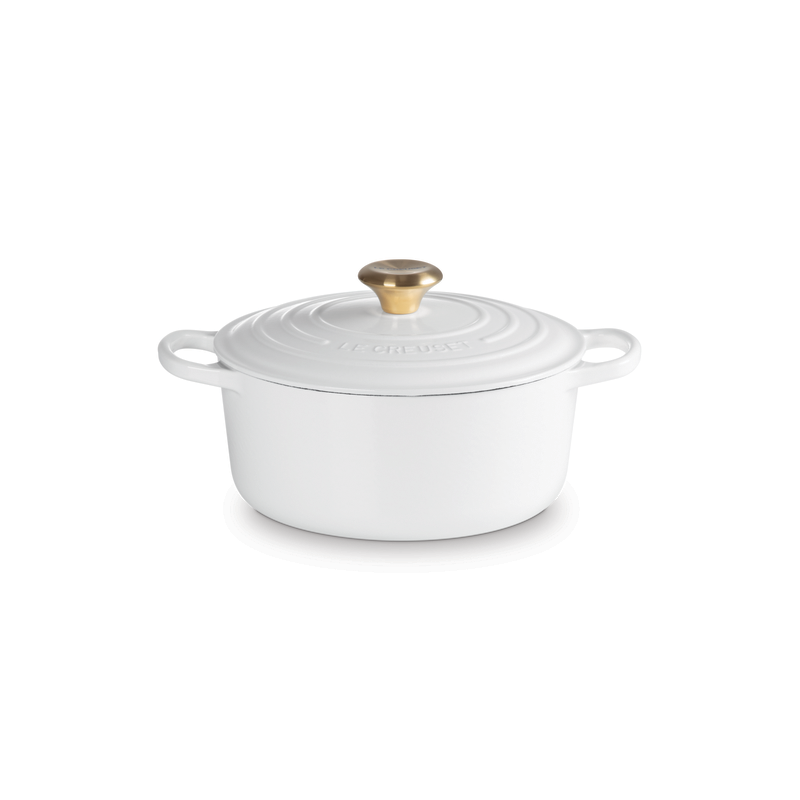 Cast Iron Round Casserole 24cm White