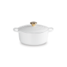 Cast Iron Round Casserole 24cm White