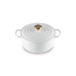 Cast Iron Round Casserole 24cm White