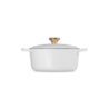 Cast Iron Round Casserole 24cm White