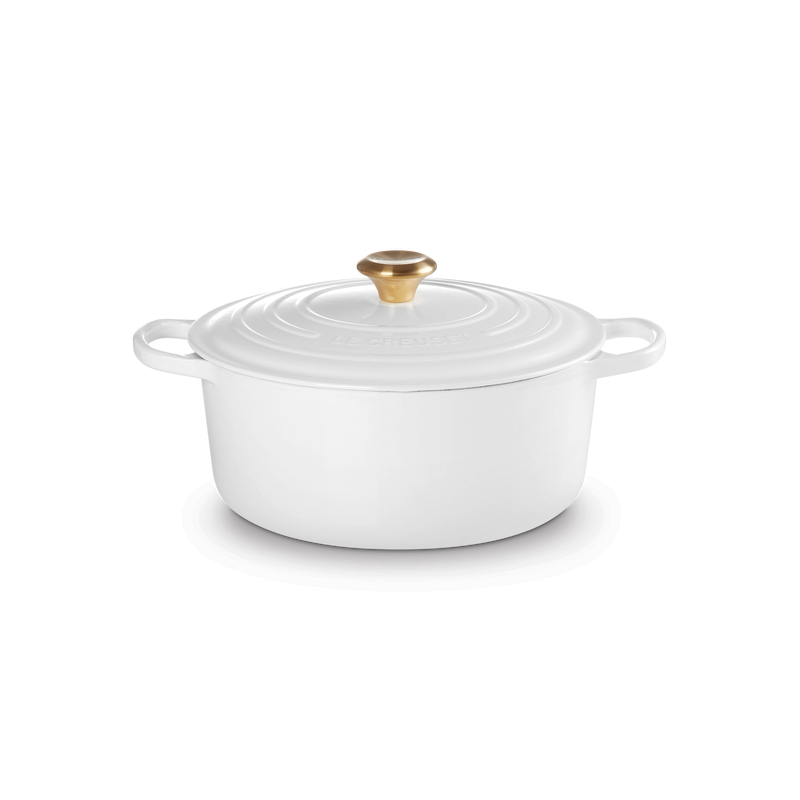Cast Iron Round Casserole 28cm White Cast Iron Round Casserole 28cm White