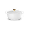 Cast Iron Round Casserole 28cm White