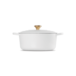 Cast Iron Round Casserole 28cm White