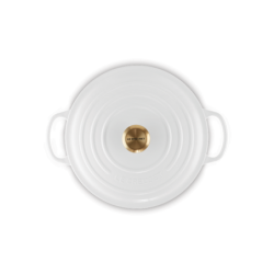 Cast Iron Round Casserole 28cm White