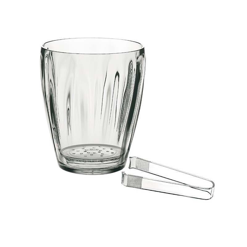 Ice Bucket with Tongs - Aqua